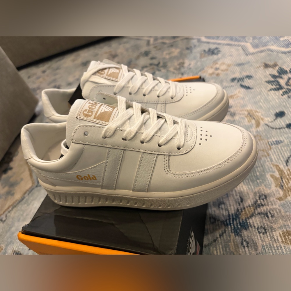 Gola White Leather Grandslam Sneakers
